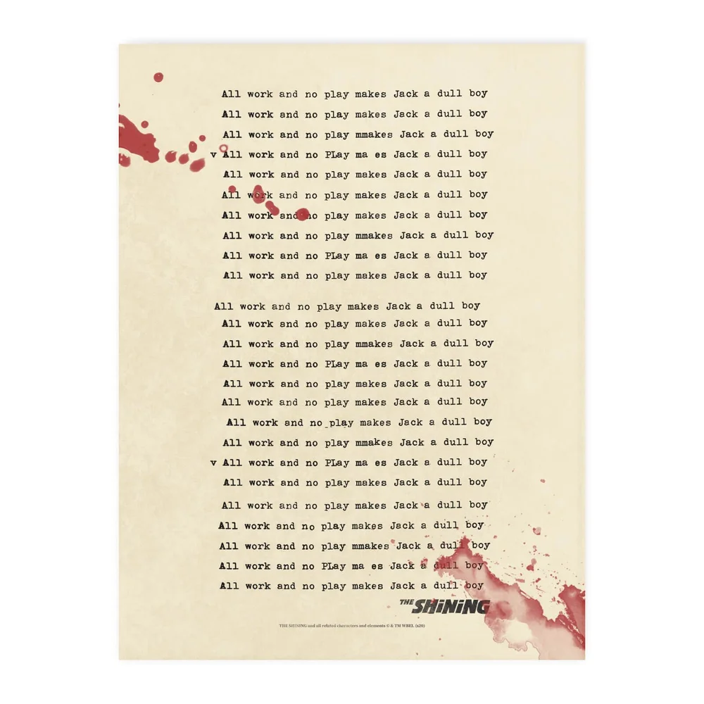 The Shining All Work And No Play Planche à Découper Image 1