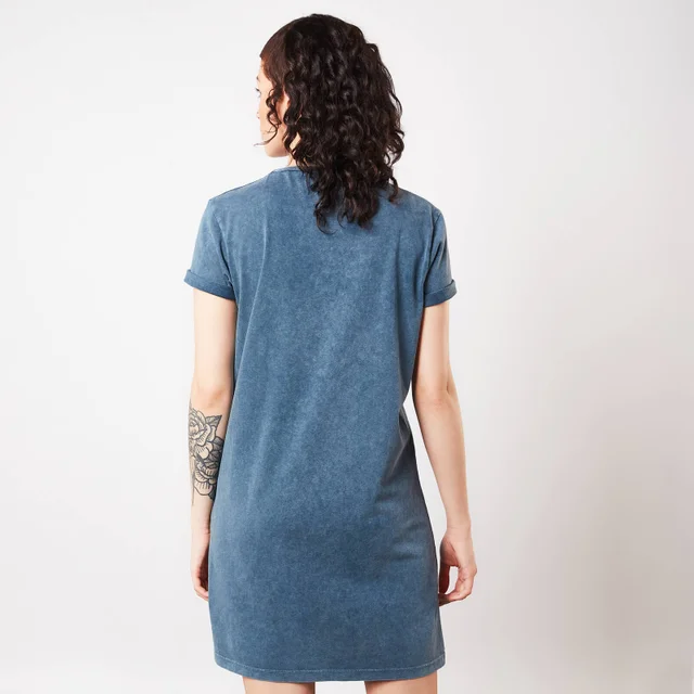 Psycho Mother Knows Best Femme T-Shirt Dress - Navy Délavé