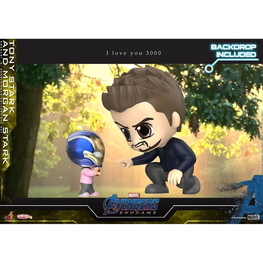 Hot Toys Cosbaby Marvel Avengers : Endgame - Figurine Tony Stark & Morgan Stark (Set de 2) Image 1