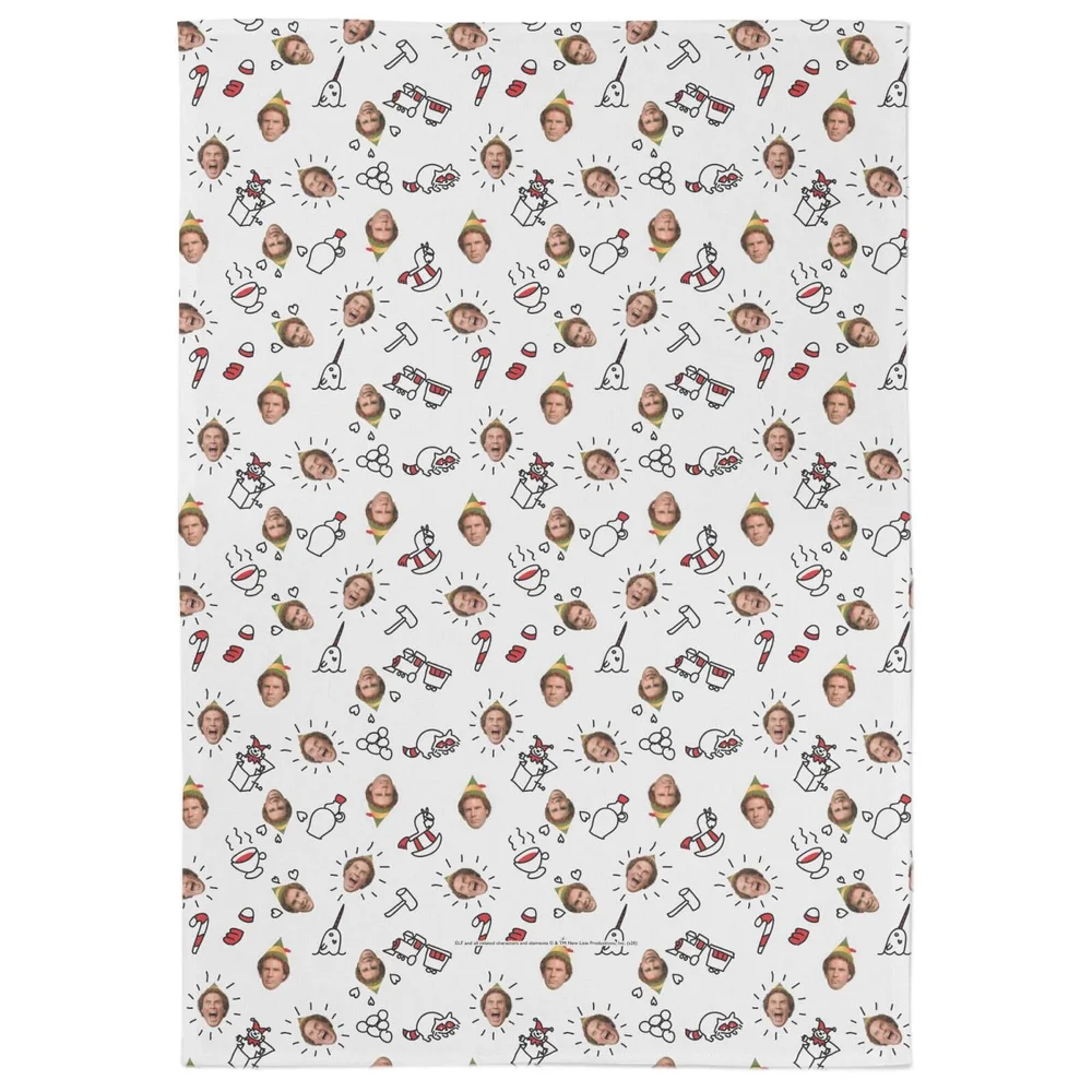 Elf Buddy Faces Tea Towel Image 1