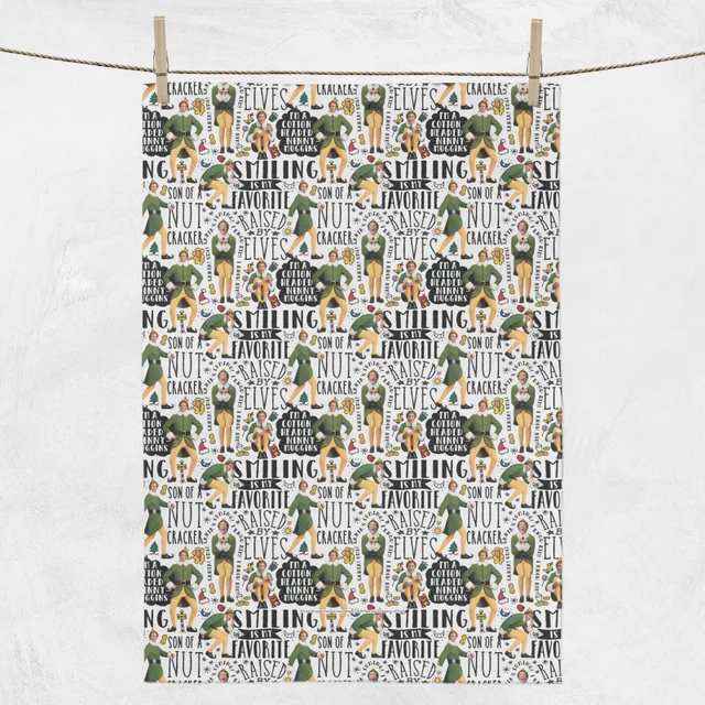 Elf Buddy Quotes Tea Towel