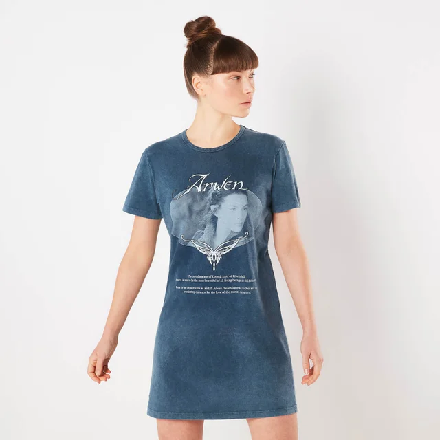Le Seigneur des Anneaux, Arwen, Lady de Rivendell - Robe T-Shirt Femme - Bleu Marine Délavé