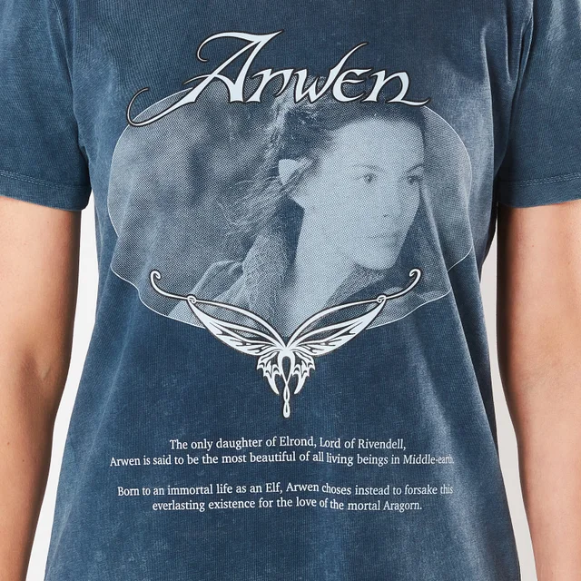 Le Seigneur des Anneaux, Arwen, Lady de Rivendell - Robe T-Shirt Femme - Bleu Marine Délavé
