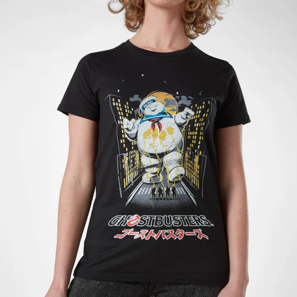 Ghostbusters Stay Puft Kanji Attack Femme T-Shirt - Noir - XS Image 1
