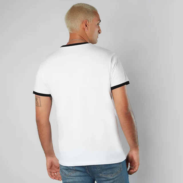 MTV Waves Unisex T-Shirt Ringer Unisexe - Blanc/Noir