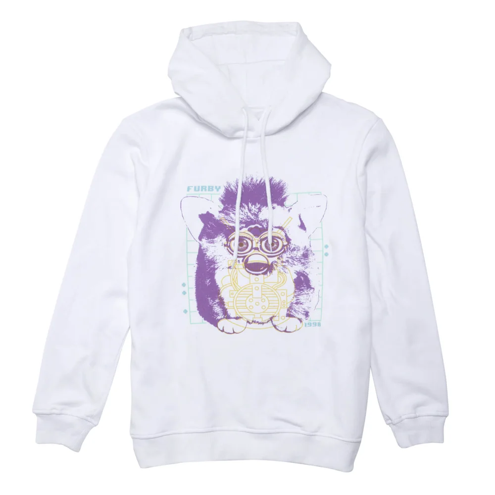 Furby Blue Print Hoodie - White - S Image 1