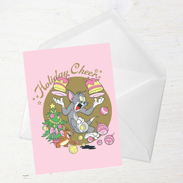 Tom And Jerry Holiday Cheers Greetings Card