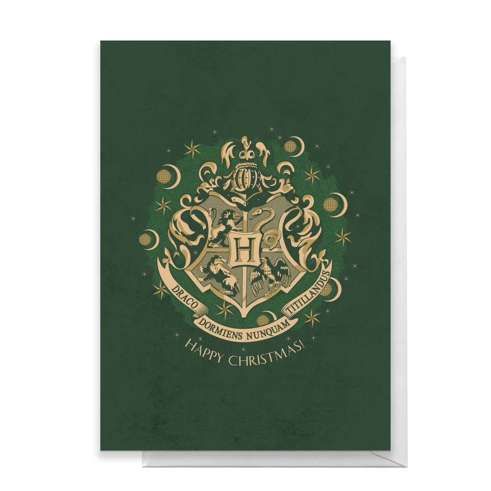 Harry Potter Crest Happy Christmas Greetings Card - Standard Card Image 1