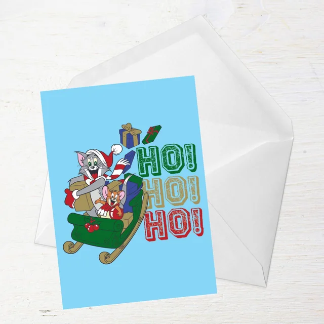 Tom And Jerry Sleigh Ho! Ho! Ho! Greetings Card
