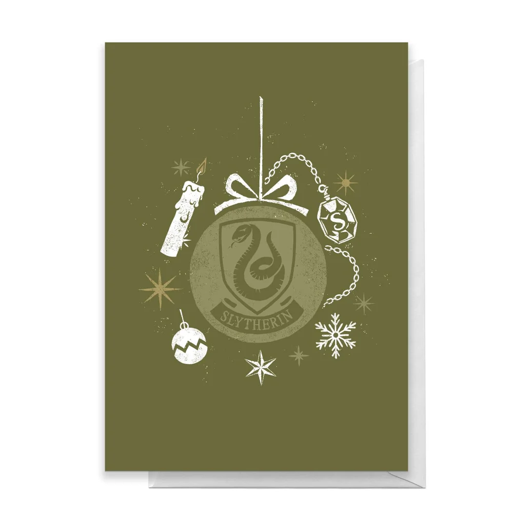 Harry Potter Slytherin Christmas Greetings Card - Standard Card Image 1