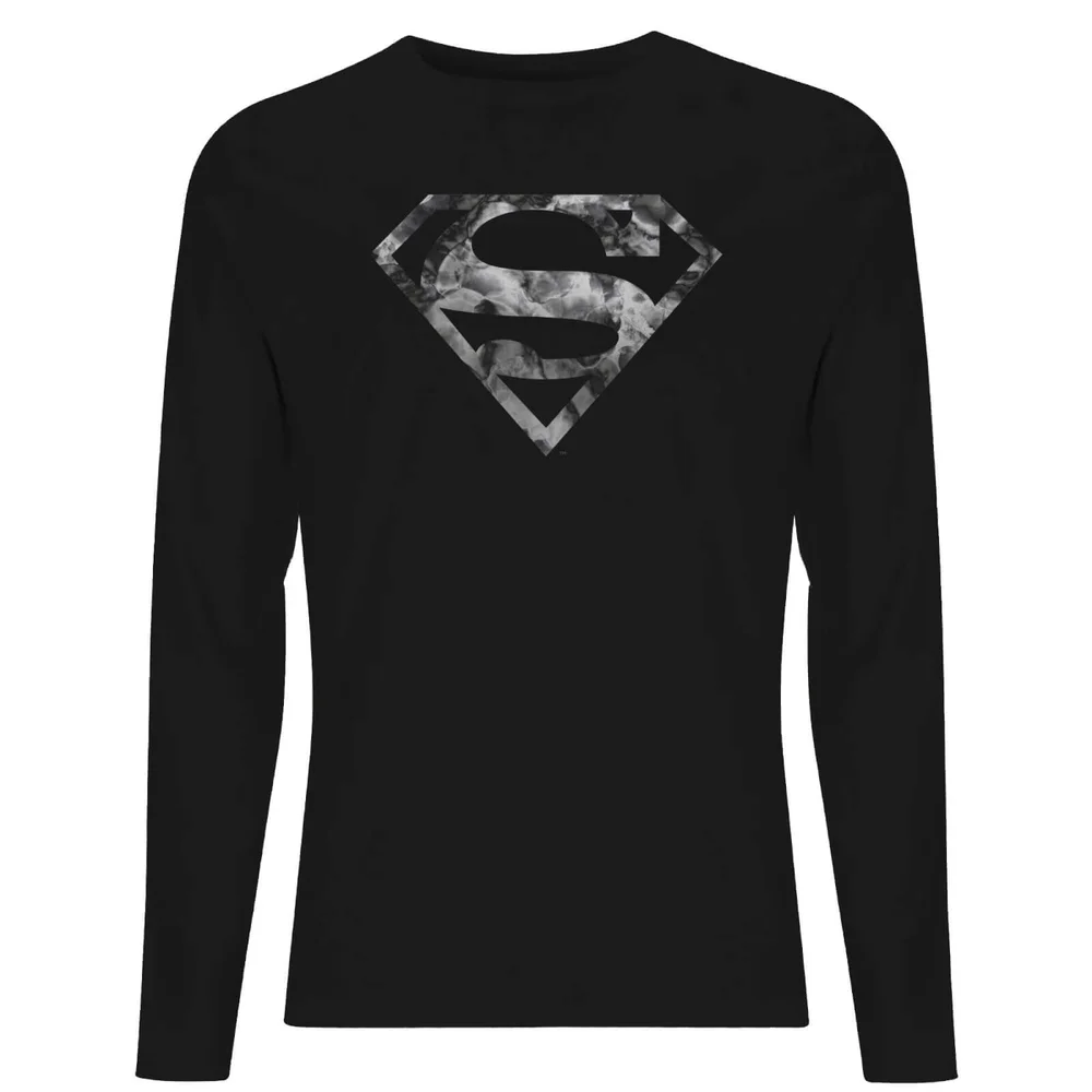 DC Marble Superman Logo Unisex Long Sleeve T-Shirt - Black - XS Image 1