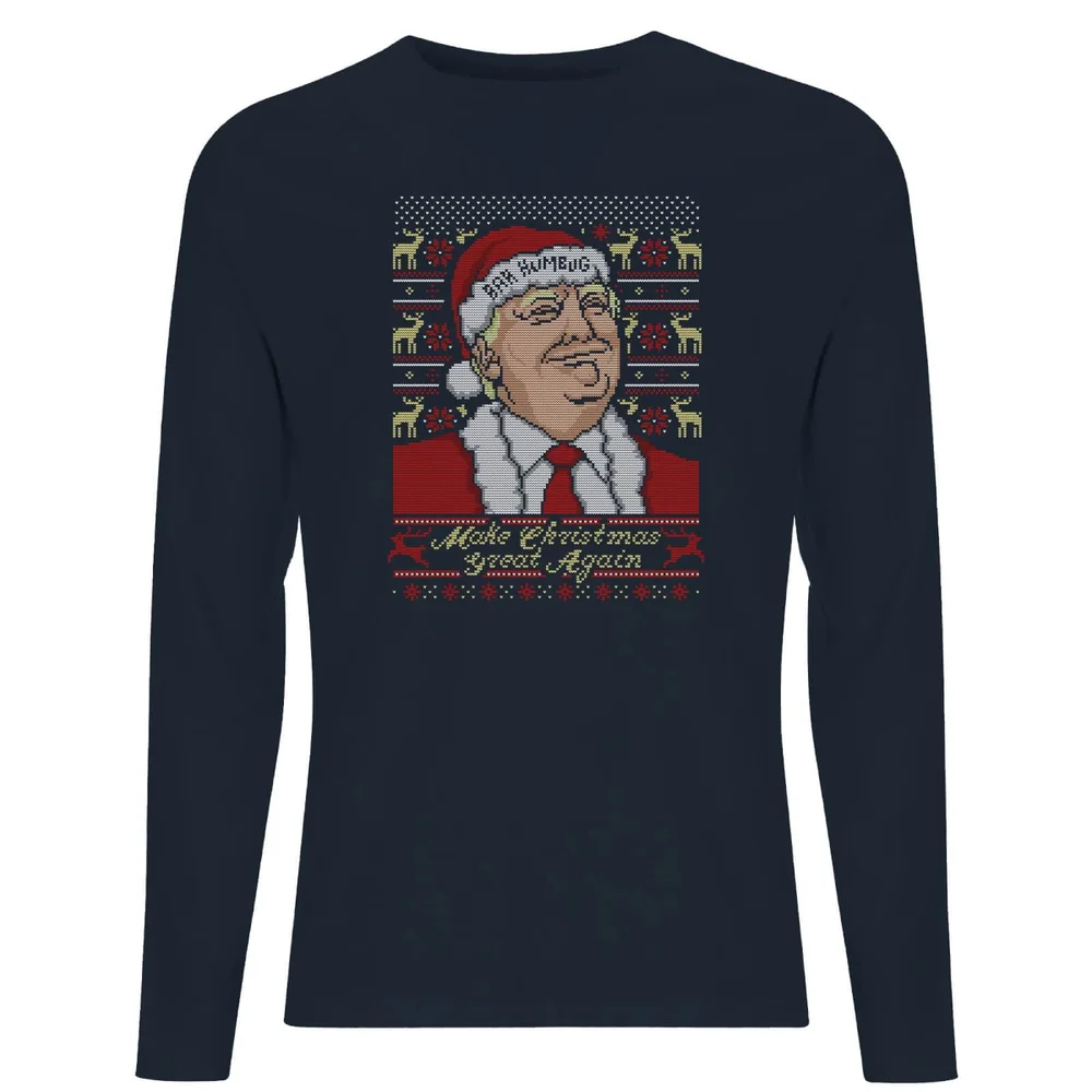 DC Justice League Core Make Christmas Great Again Unisex Long Sleeve T-Shirt - Navy - S Image 1