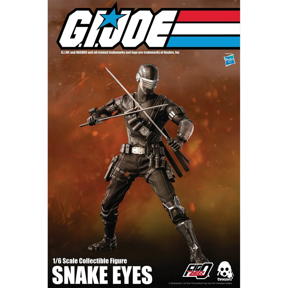 ThreeZero G.I. Joe FigZero Figurine à collectionner échelle 1:6 - Snake Eyes Image 1