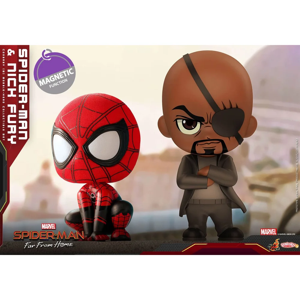 Hot Toys Cosbaby - Spider-Man : Far From Home (Taille S) - Spider-Man & Nick Fury (Pack de 2) Image 1