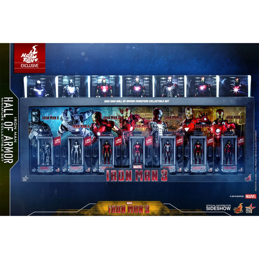 Hot Toys Masterpiece Compact - Figurine miniature : Iron Man 3 - Hall d'armure d'Iron Man (Ensemble de 7 unités) Image 1