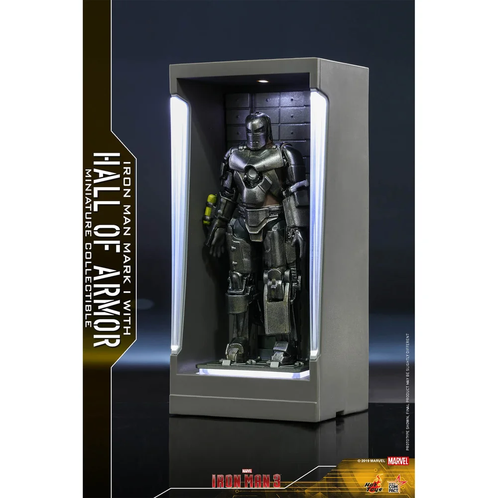 Hot Toys Masterpiece Compact - Figurine miniature : Iron Man 3 - Iron Man Mark 1 (avec Salle des armures) Image 1