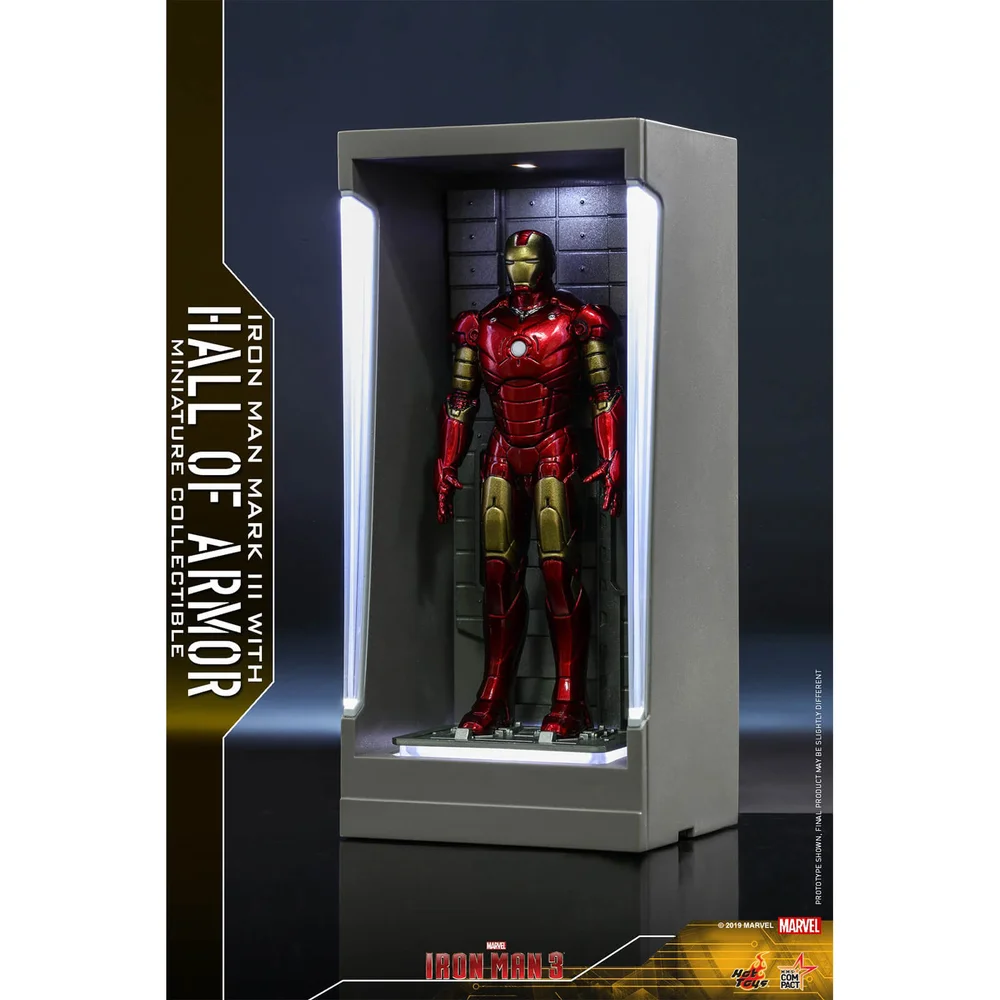 Hot Toys Masterpiece Compact - Figurine miniature : Iron Man 3 - Iron Man Mark 3 (avec Salle des armures) Image 1
