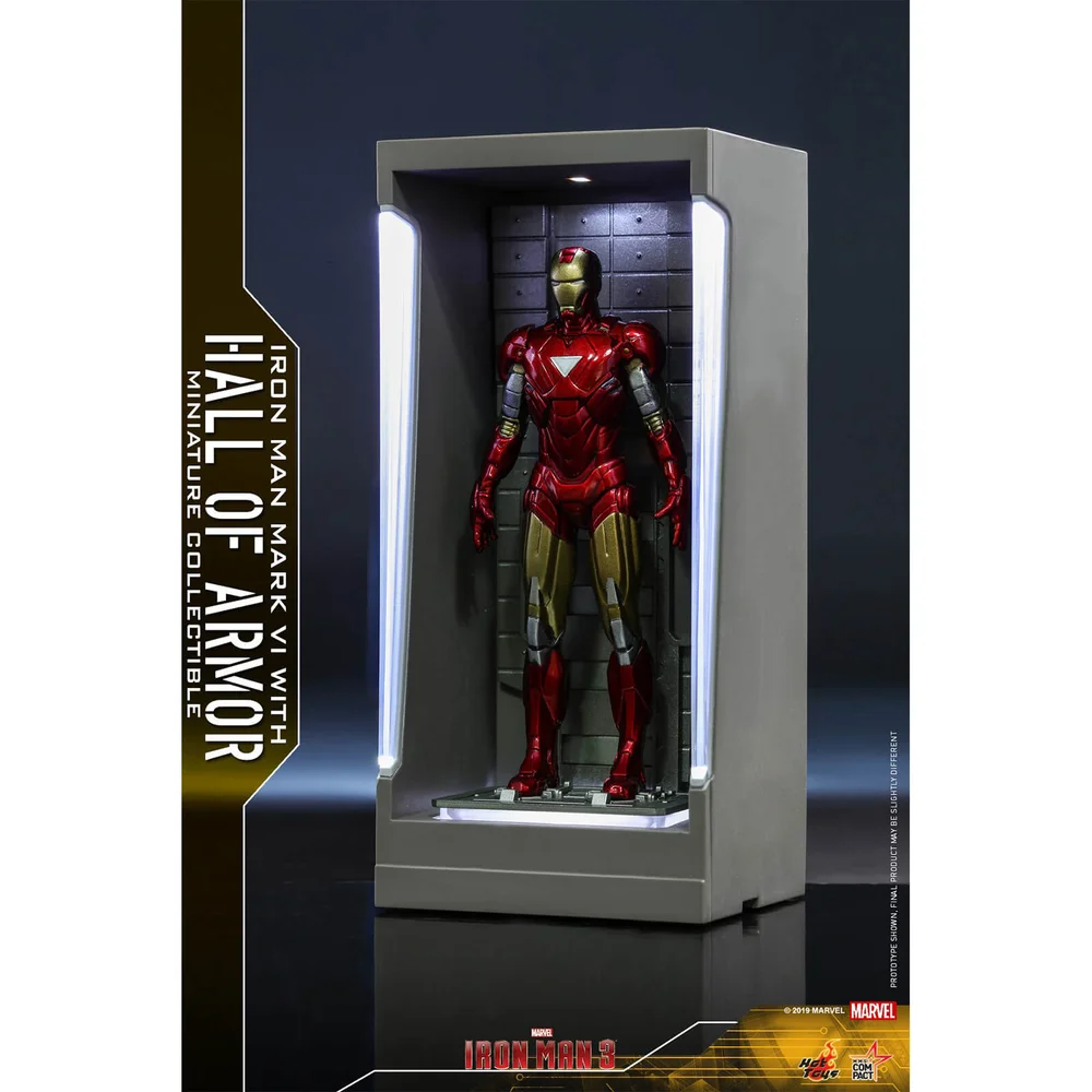 Hot Toys Masterpiece Compact - Figurine miniature : Iron Man 3 - Iron Man Mark 6 (avec Salle des armures) Image 1