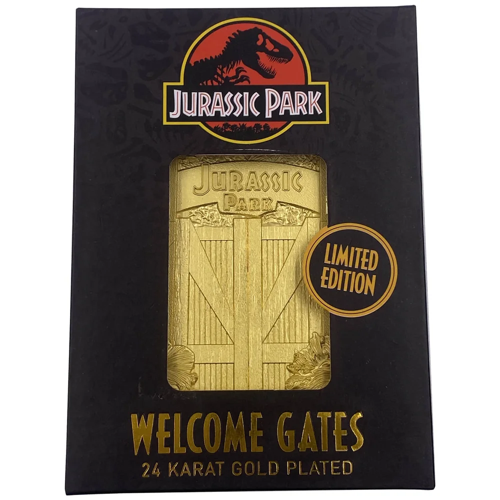 Lingot plaqué or 24K portes de Jurassic Park - Édition limitée Image 1