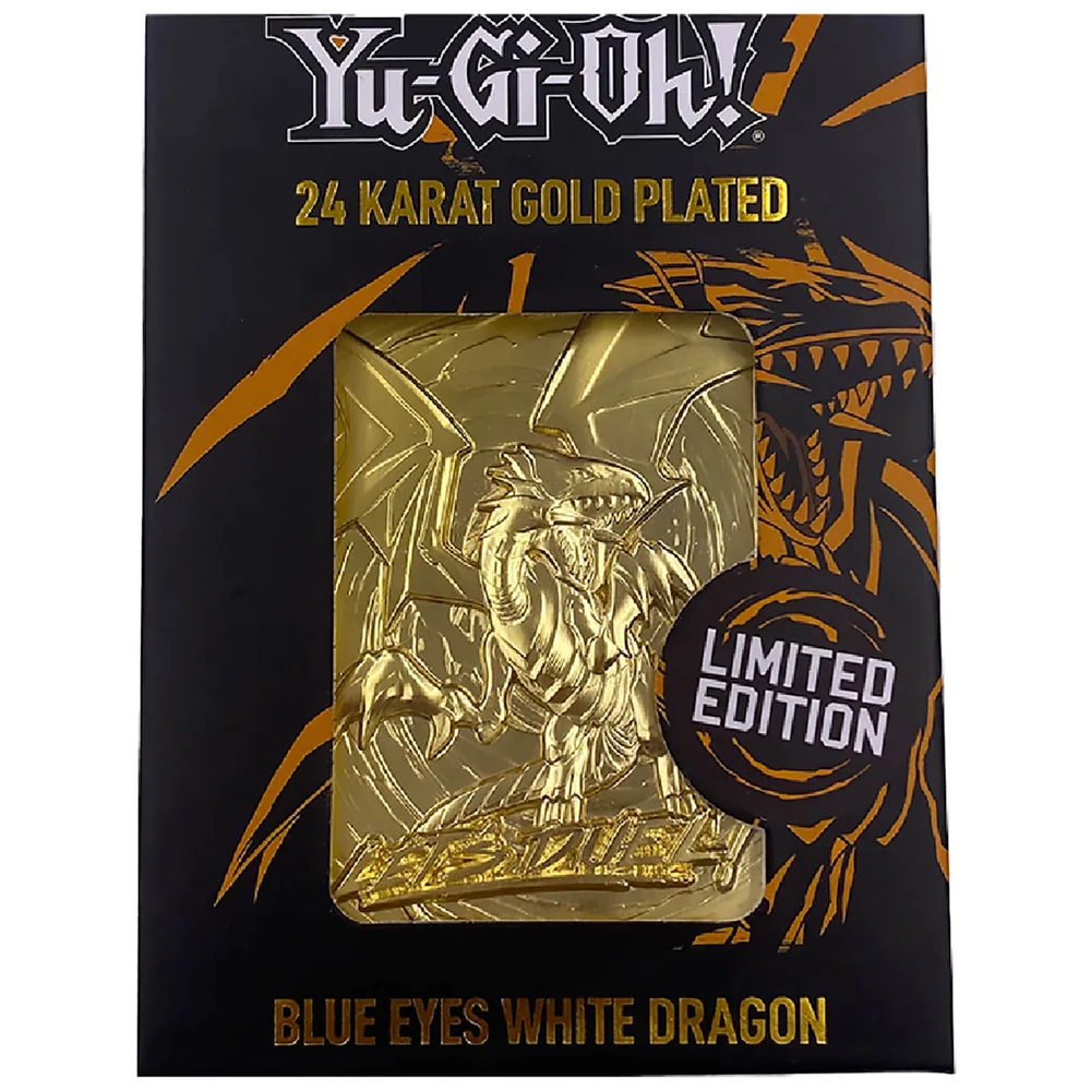 Plaqué or 24K Yu-Gi-Oh ! Carte Dragon blanc aux yeux bleus Image 1