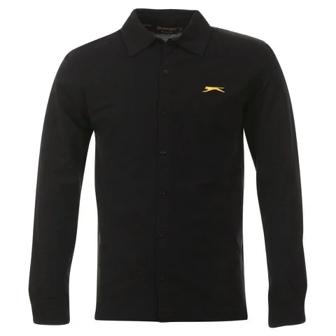 Slazenger Men's Cabin L/S Polo Shirt - Black - S - Noir Image 1