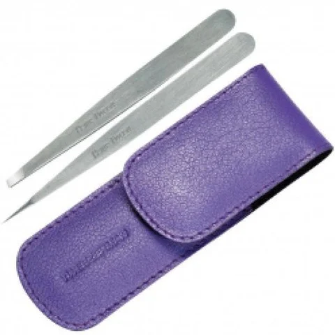 Kit Petite Tweeze Tweezerman avec étui en cuir - Lavande Image 1