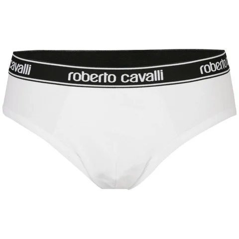 Roberto Cavalli Men's Monochrome Brief - White - XXS Image 1