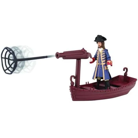 Pirates Of The Caribbean Deluxe Figure and Accessory Wave 1 Barbosa Figure + Long Boat Image 1