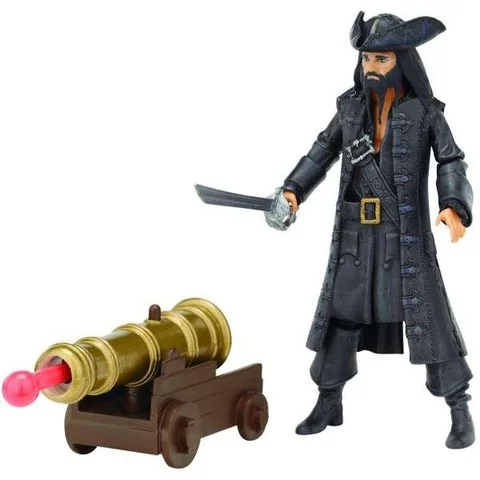 Pirates Of The Caribbean Deluxe Figure and Accessory Wave 1 Blackbeard + Cannon Image 1