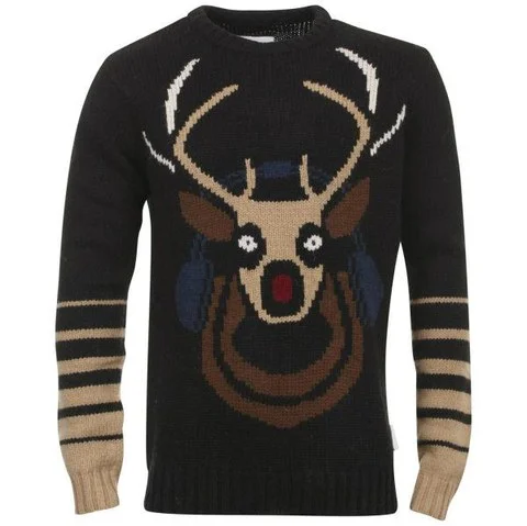 Humor Men's Deer Logo Knit Jumper - Black - S - Noir Image 1