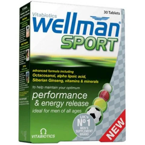 Vitabiotics Wellman Sport - 30Comprimés - Boîte - Sans arôme ajouté Image 1
