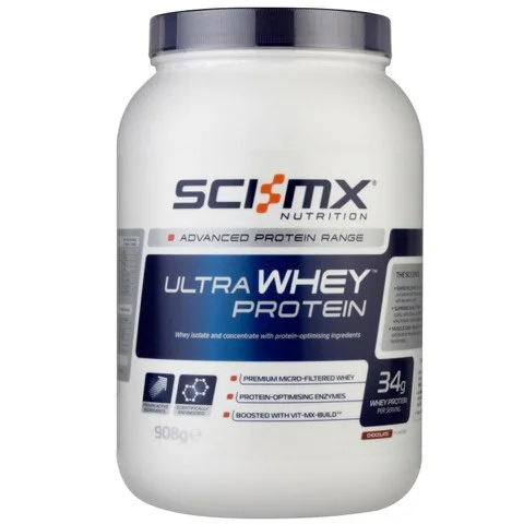Sci-MX 100% Ultragen Whey Protein - 908g - Tub - Chocolat Image 1