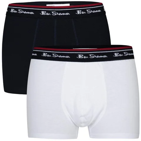 Ben Sherman Men's 2-Pack Boxer Shorts - Navy/White - S Image 1