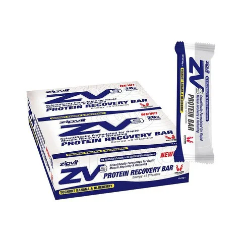 ZipVit ZV9 Yogurt Banana and Blueberry Protein Recovery Plus Bars - Box of 15 Image 1
