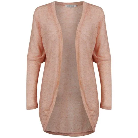 Moku Women's Melange Knitted Cardigan - Coral - S-M - Corail Image 1