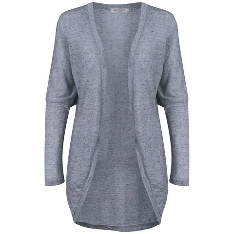 Moku Women's Melange Knitted Cardigan - Blue - S-M - Bleu Image 1