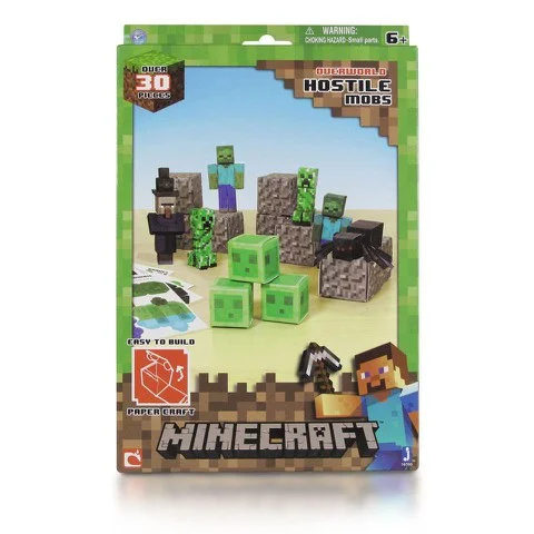 Minecraft Papercraft Over 30 Piece Set - Hostile Pack Image 1
