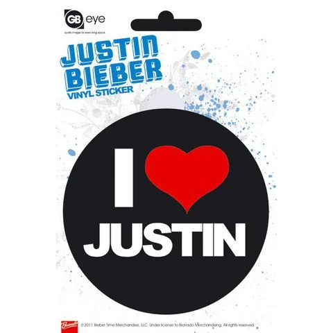 Justin Bieber I Love - Vinyl Sticker - 10 x 15cm Image 1