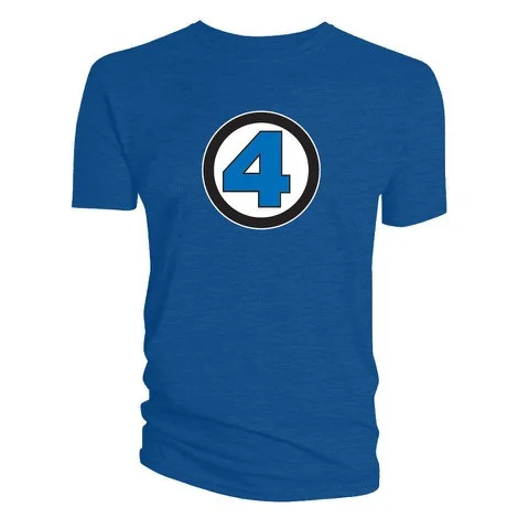 Fantastic Four Logo T-Shirt - Blue - L - Bleu Image 1