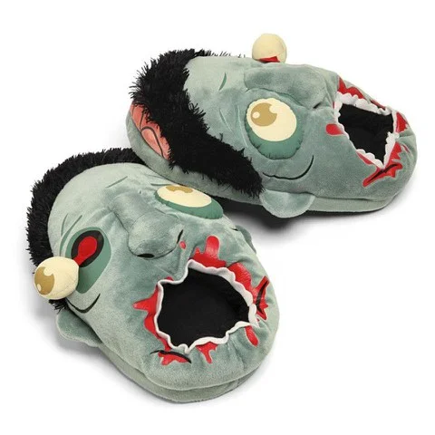 ThinkGeek Zombie Plush Slippers - One Size - Zombie Image 1
