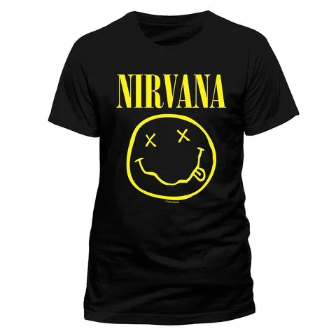 Nirvana Men's T-Shirt - Smiley - S - Noir Image 1