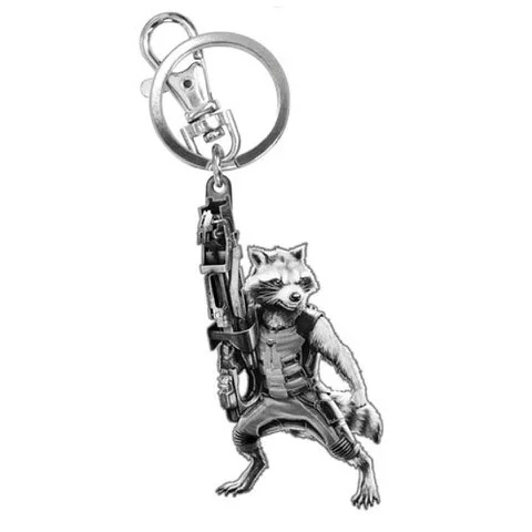 Marvel Guardians Of The Galaxy Rocket Raccoon Pewter Keychain Image 1