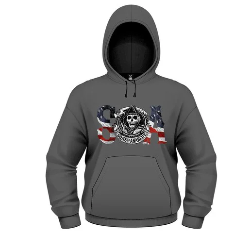 Sons of Anarchy Hoody - Flag - S - Gris Image 1