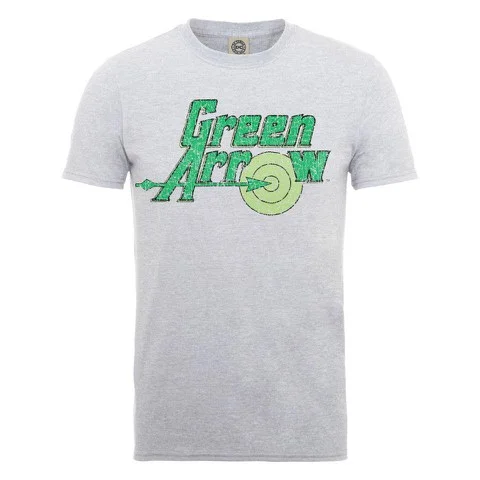 DC Comics Men's T-Shirt Green Arrow Logo - Heather Grey - S - Gris Image 1