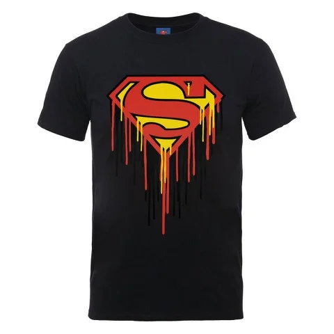 DC Comics Men's T-Shirt Superman Drip Logo - Black - S - Noir Image 1
