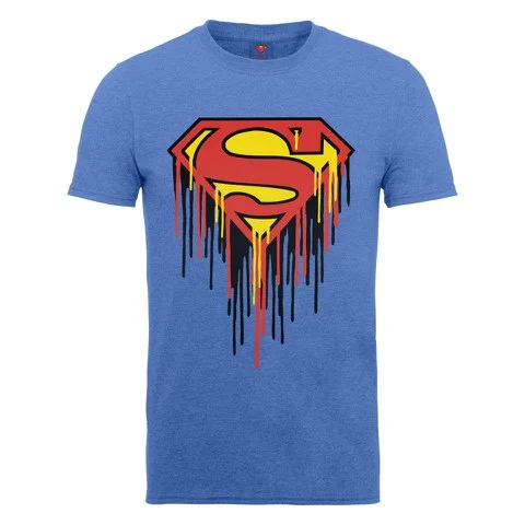 DC Comics Men's T-Shirt Superman Drip Logo - Royal Blue - S - Bleu Image 1