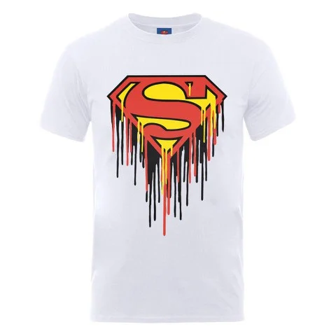 DC Comics Men's T-Shirt Superman Drip Logo - White - S - Blanc Image 1