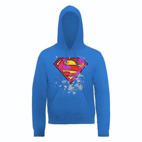 DC Comics Hoody Superman Splatter Logo - Royal Blue - S - Bleu Image 1