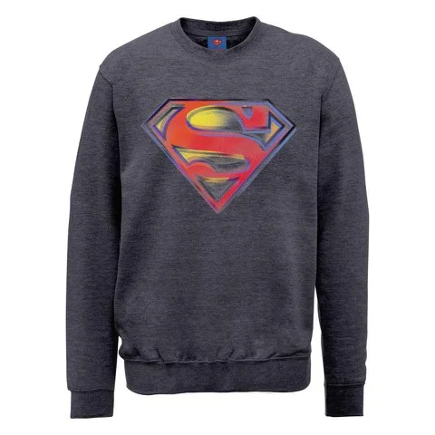 DC Comics Sweatshirt Superman Stencil Logo - Steel Grey - S - Gris Image 1