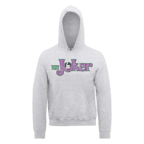 DC Comics Hoody The Joker Crackle Logo - Heather Grey - S - Gris Image 1